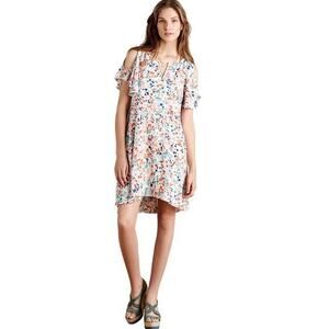 Anthropologie Maeve Flutter Watercolor Cold Shoulder Dress‎ Small